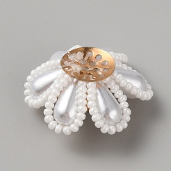 Kunstharz-Perlenblumen-Schuhdekorationen zum Aufnähen&nbsp;FIND-WH0420-78