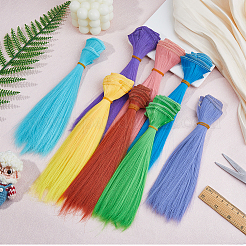 8шт 8 цвета PP кукольный парик волосы&nbsp;AJEW-FH0005-15