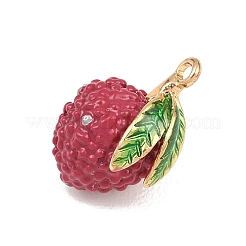 Pendentifs en émail en alliage de fruits&nbsp;ENAM-P264-02H-G