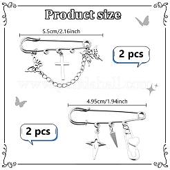 4 шт. 2 стиля железной английской булавки&nbsp;JEWB-HY0001-47