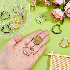 9 шт. 3-х цветные застежки-карабины в форме сердца из сплава&nbsp;FIND-DC0005-45