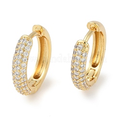 Anello di placcatura in ottone orecchini a cerchio con micro pavé di zirconi&nbsp;EJEW-Z059-12G