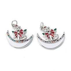 Pendentifs en laiton micro pavé sur le thème de noël en zircone cubique&nbsp;ZIRC-L101-04P
