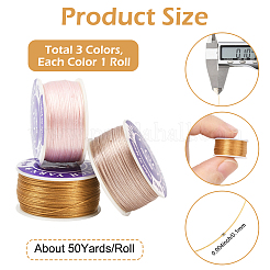 3 рулон 3-х цветных нейлоновых ниток со специальным покрытием для бисера&nbsp;OCOR-PA0001-01A