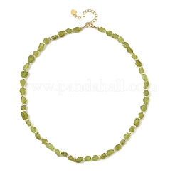 Collane di perline rotonde in peridoto naturale grezzo e ematite sintetica non magnetica galvanizzata&nbsp;NJEW-JN06580