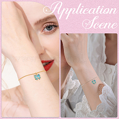 6шт 2 цвета латунные микро проложить кубический цирконий шармы KK-BBC0019-25