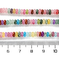 Нити бусин из натурального окрашенного белого нефрита&nbsp;X-G-B135-C01-01