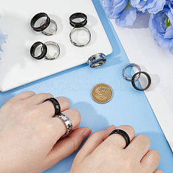 12 шт. 12 стиля из нержавеющей стали с рифлеными кольцами для пальцев&nbsp;STAS-HS0001-49