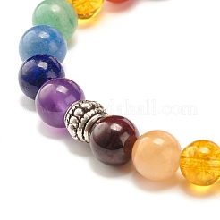 Ensemble de bracelets extensibles de perles rondes en pierre naturelle mélangée&nbsp;BJEW-JB07469