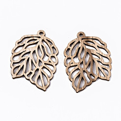 Необработанные полые деревянные большие подвески WOOD-N006-150