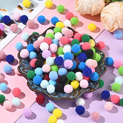 380шт. 19-х цветный полиэстеровый помпон-шар&nbsp;DIY-SC0031-34