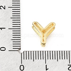 Barre distanziatrici iniziali in ottone con micro pavé di zirconi cubici trasparenti&nbsp;KK-E802-34G-Y