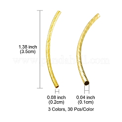 90шт 3 цвета латунные бусины трубки KK-YW0002-03