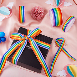 Ленты из полиэстера в полоску 30 м 3 цветов радуги&nbsp;OCOR-TA0001-77