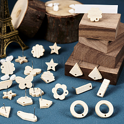 36 шт. фурнитура для сережек-гвоздиков из ясеня в виде прямоугольника&nbsp;EJEW-TA0001-19