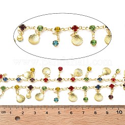 Латунные стеклянные цепочки в форме ракушки CHC-R001-09G