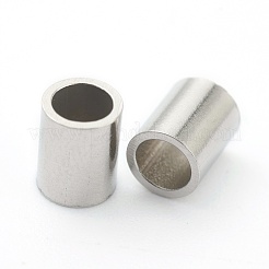変色しない304ステンレススチールビーズ  チューブビーズ  ステンレス鋼色  5x4mm  穴：2.8mm&nbsp;STAS-H160-06B-P