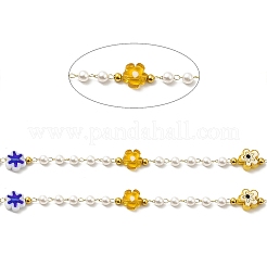 Цепочки из цветов и пластиковых бусин ручной работы CHS-I019-07G-01