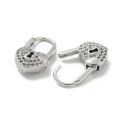 Серьги-кольца из латуни с микропаве из кубического циркония EJEW-C088-06P