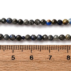 Нитки бусины из натурального ляписа-лазури G-L629-B01-3mm-03