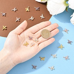 4 pièces 4 couleurs laiton micro pavé pendentifs zircone cubique&nbsp;KK-YW0003-85