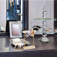 Подставки для палочек из сплава кристаллов с деревянным основанием&nbsp;BDIS-WH0014-07B-G