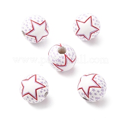 Тематика дня независимости деревянные европейские бусины&nbsp;WOOD-I014-01F