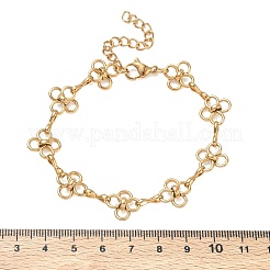 304 Edelstahl-Blumengliederkettenarmbänder&nbsp;SA-CBA2696-21G