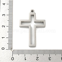 変色しない304ステンレススチールレーザーカットペンダント  コルスチャーム  ステンレス鋼色  32.5x22x2.8mm  穴：2mm&nbsp;STAS-U009-02A-P