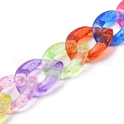 Прозрачная блестящая пудра акриловая цепочка для брелков своими руками HJEW-JM00400-07