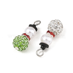 Noël en pâte polymère faite main avec pendentifs en strass&nbsp;PALLOY-JF06037
