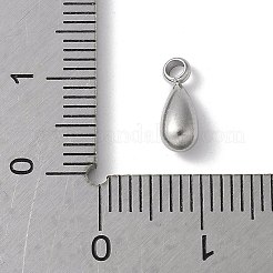 304ステンレススチールチャーム  ティアドロップチャーム  変色防止  ステンレス鋼色  10.5x4mm  穴：1.6mm&nbsp;STAS-U046-01E-P