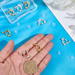 Серьги-клипсы из латуни с микропаве из кубического циркония&nbsp;KK-BBC0019-80