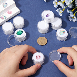 Круглая прозрачная пластиковая коробка для хранения бриллиантов CON-WH20003-01B-02