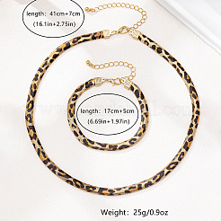 Комплекты ожерелий и браслетов из сплава с леопардовым принтом в виде змеиной цепи&nbsp;FS-WGE503A-01