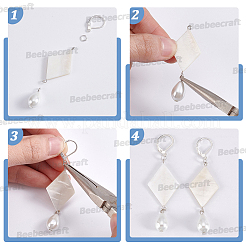 100 pieza de accesorios para pendientes de palanca de acero inoxidable quirúrgico 316L en 2 colores&nbsp;STAS-BBC0010-92