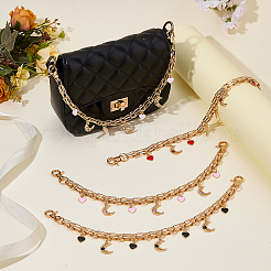 4 pz 4 stili lega smalto cuore e strass luna ciondolo decorativo borsa catene&nbsp;HJEW-HS00137