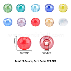 6/0 colori smerigliati e perline di vetro trasparente&nbsp;SEED-FH0001-01B