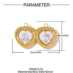 Подвески из нержавеющей стали 304 с паве из кубического циркония&nbsp;STAS-OY010-42G