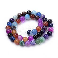 Fili di agata naturale a strisce / fili di agata legati&nbsp;G-S259-04J-8mm