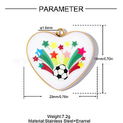 Pendentifs en acier inoxydable 304 émaillés&nbsp;STAS-OY018-15G