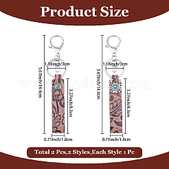 2 шт. 2 брелока из искусственной воловьей кожи бирюзового цвета&nbsp;KEYC-CL0001-41