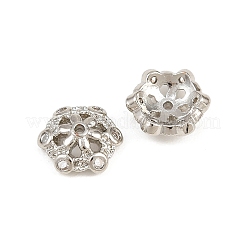 Messing Micro Pave klare Zirkonia Perlenkappen&nbsp;CU-CBA6A75-32P