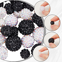 48 шт. 8 вида бусин из смоляных стразов RESI-SC003-43