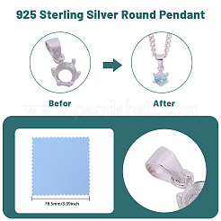 1 шт. 925 оправы для подвески из стерлингового серебра в форме кабошона&nbsp;STER-BC0002-75B