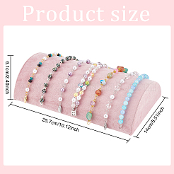 Витрины браслета покрытые бархатом деревянные BDIS-WH0002-10