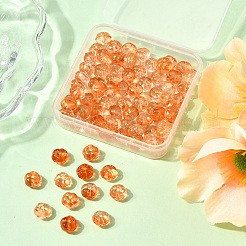 100 шт. прозрачные стеклянные бусины с осенней тематикой GLAA-SP0001-53