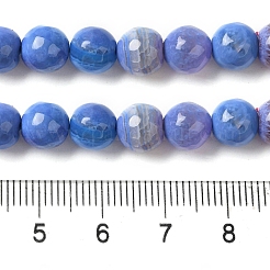 Hebras de cuentas de ágata craquelada al fuego natural teñidas y calentadas&nbsp;G-P539-B01-03