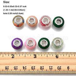 40 шт. 4 стиля бусины-рондель из непрозрачной смолы цвета AB&nbsp;RPDL-FP0001-01