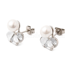 Boucles d'oreille en laiton émaillé&nbsp;KK-CBAB173-02E-P